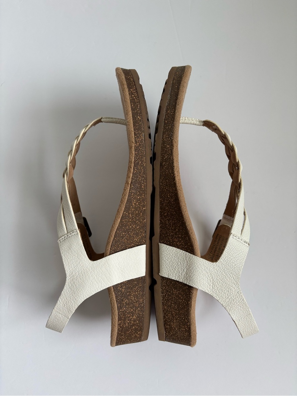 Aetrex Harper Braided Slingback Thong Arch Support Sandals White 9.5 - Picture 8 of 12